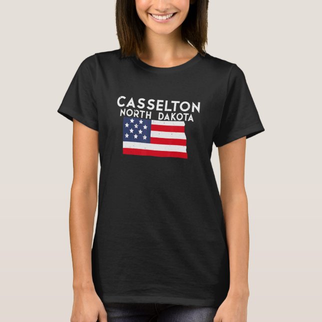 Camiseta Casselton North Dakota EUA State America Viagem (Frente)