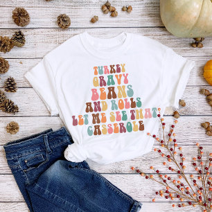 Camiseta Casserole de Molho de Ação de Graças Engraçado Ret