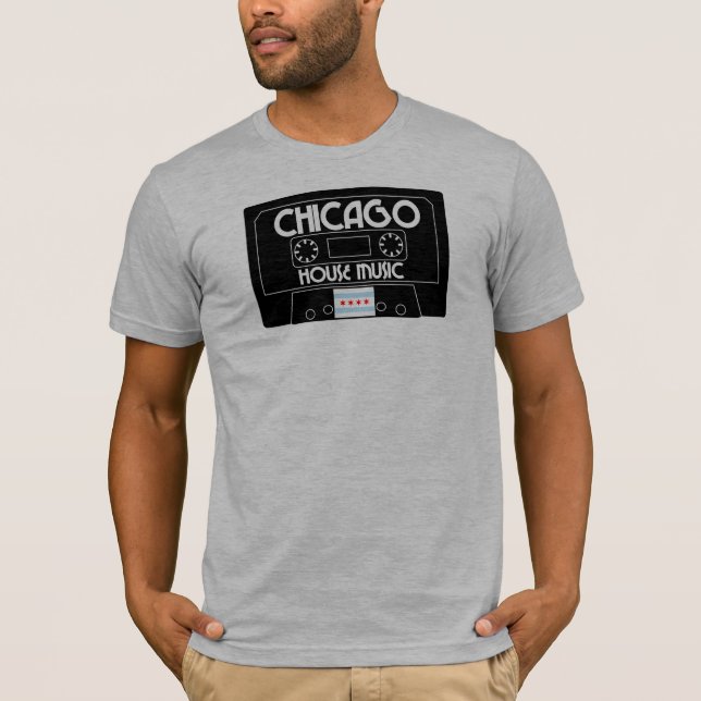 Camiseta Cassete | Chicago House Music | Bandeira de Chicag (Frente)