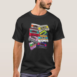 Camiseta Cassete de 1980 para a geração do Kid Vintage com