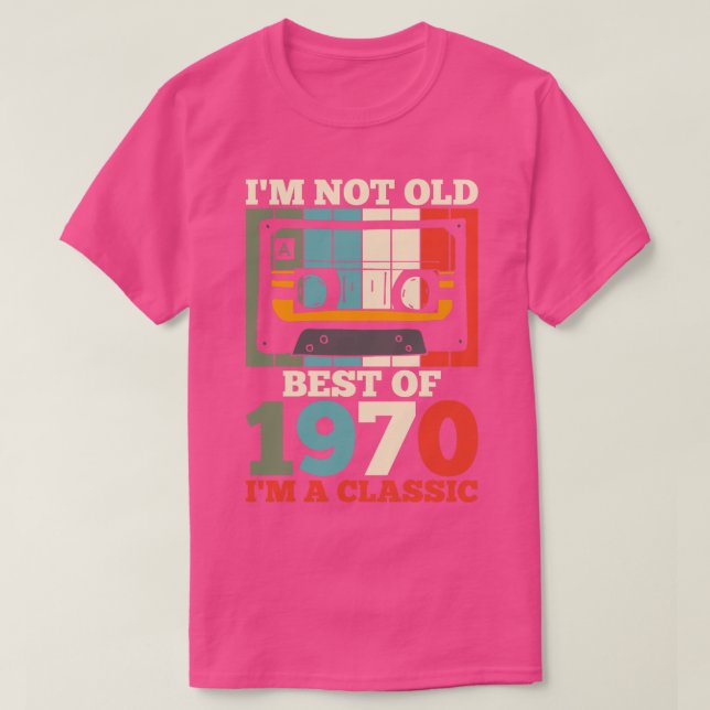 Camiseta Cassete de Aniversário de 1970 (Frente do Design)