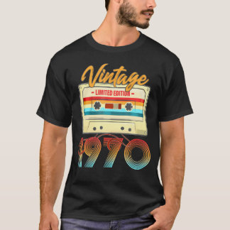 Camiseta Cassete De Aniversário De 1970 54A Para O Dia B