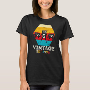 Camiseta Cassete de Aniversário Vintage 1996 25 Birthday Pa