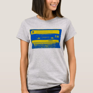 Camiseta Cassete de banda magnética azul & amarela