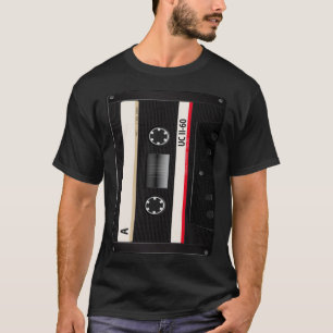 Camiseta Cassete retrô de fantasia dos anos 90 com fita 80