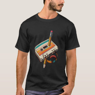 Camiseta Cassete Retro de Rebobinamento de Lápis Amantes de