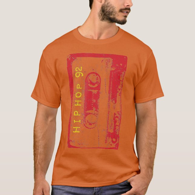 Camiseta Cassete Retro Hip Hop DJ Rap Mixtape de Hop 90s (Frente)