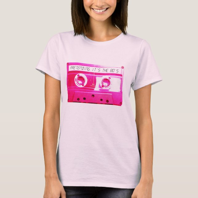 Camiseta Cassete Rosa. (Frente)