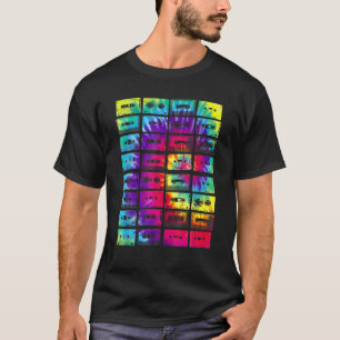 Camiseta Cassetes Mistura fitas 1980S Rádio Música Gráfi
