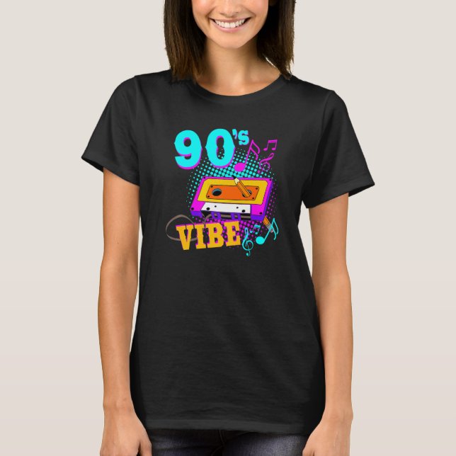 Camiseta Cassette Tape 90's Vibe Retro 70's Music (Frente)