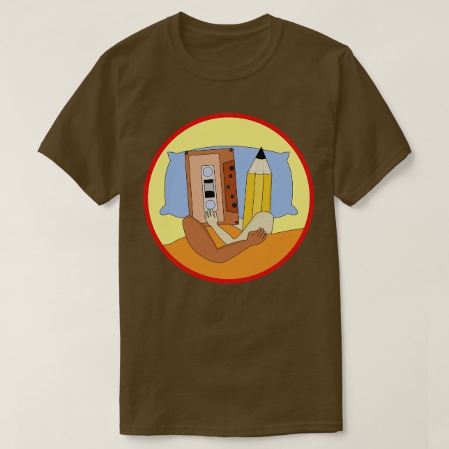 Camiseta Cassette Tape e Pencil Love (Frente do Design)