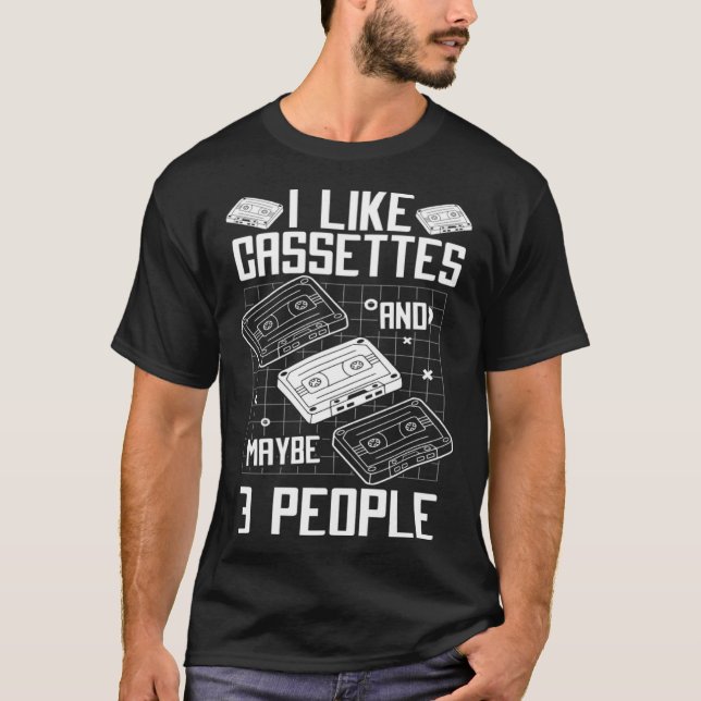 Camiseta Cassette Tape Music Player Recorder Mix Audio Coll (Frente)