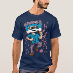 Camiseta Cassette Tape Singing Retro Radio 70's anos 80 90'