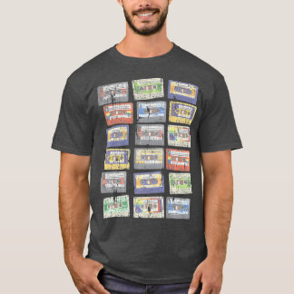 Camiseta Cassette Tapes Mixtapes dos anos 1980 Radio DJ Mus