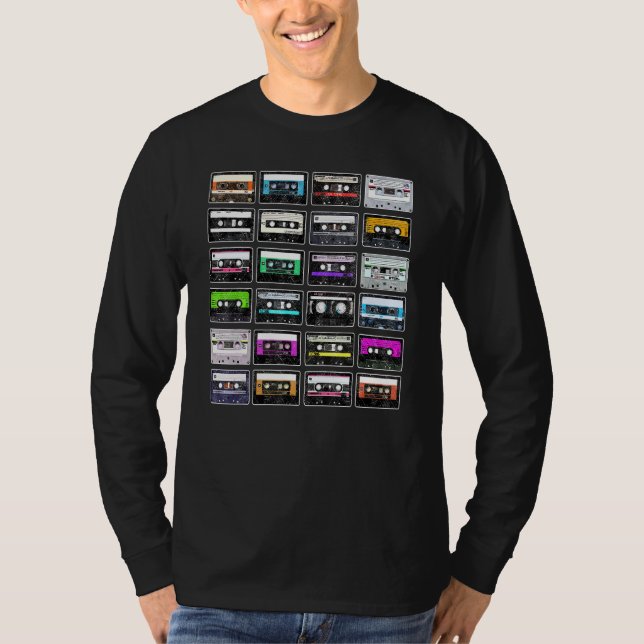 Camiseta Cassette Tapes Mixtapes Radio Music Boom Box Dance (Frente)