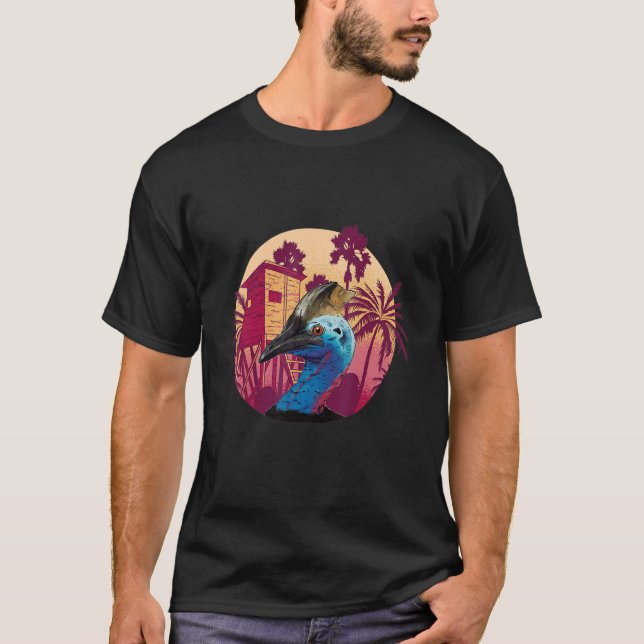 Camiseta Cassowaries Dino Bird Nipa Hut Palm Tree Cassowari (Frente)