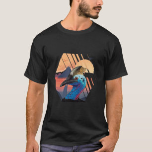 Camiseta Cassowary Dino Bird Beach Summer Sunset Seagull Ca