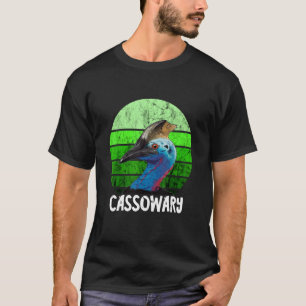 Camiseta Cassowary Dino Birds Retro Vintage Sunset Casque C