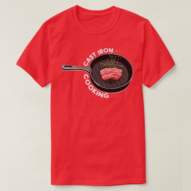 Camiseta Cast Iron Cozinhar Cast Iron Skillet (Frente do Design)