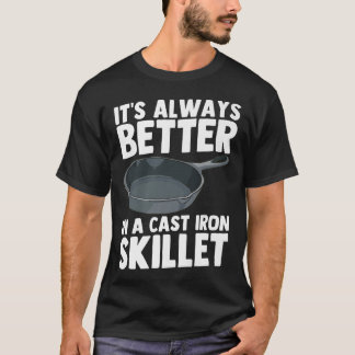 Camiseta Cast Iron Skillet Chef Cozinhar Engraçado