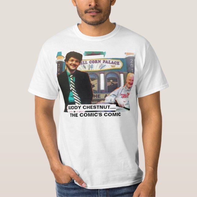 Camiseta castanha do amigo, o cómico cómico (Frente)