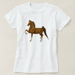 Camiseta Castanha do T de Saddlebred do americano