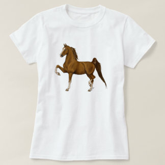 Camiseta Castanha do T de Saddlebred do americano