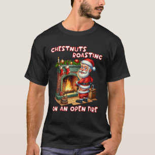 Camiseta Castanhas Em Torno De Papais noeis De Lata Engraça