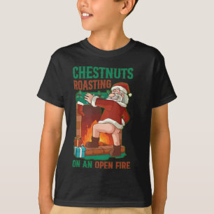 Camiseta Castanhas Em Torno De Papais noeis De Lata Engraça