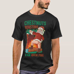 Camiseta Castanhas Em Torno De Papais noeis De Lata Engraça