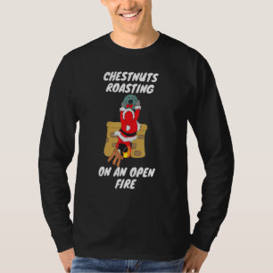 Camiseta Castanhas Engraçadas A Passar No Natal Do Fogo