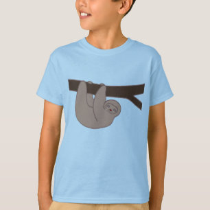 Camiseta Castanho Sorrindo Lama com Nariz Cardíaco