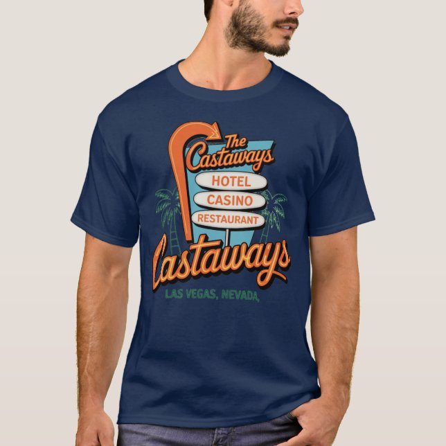 Camiseta Castaways Hotel Casino restaurante Las Vegas (Frente)
