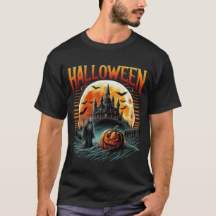 Camiseta Castelo Assombrado Assustador ao Luar Ceifador Not