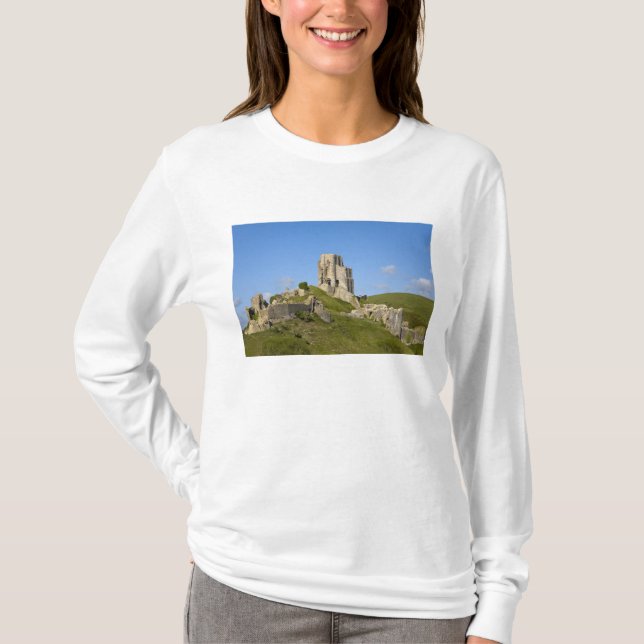 Camiseta Castelo Corfe, Corfe, Dorset, Inglaterra (Frente)