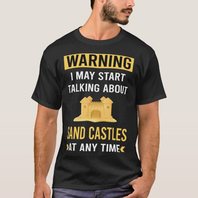 Camiseta Castelo de Areia de Aviso Divertido (Frente)