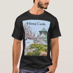 Camiseta Castelo de Himeji com flores de cereja