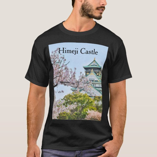 Camiseta Castelo de Himeji com flores de cereja (Frente)