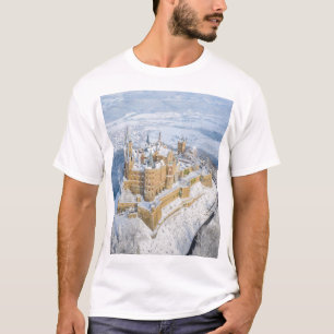 Camiseta Castelo de Hohenzollern aéreo: Alemanha de neve.