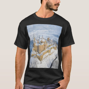 Camiseta Castelo de Hohenzollern aéreo: Alemanha de neve.