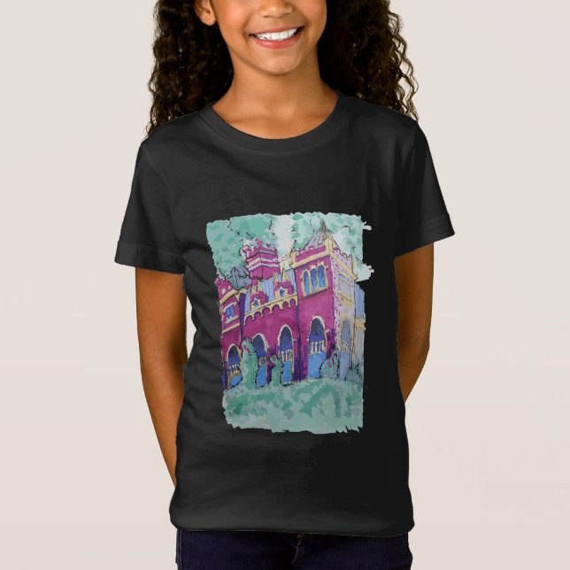 Camiseta Castelo de Púrpura Colorida em Budapeste (Frente)
