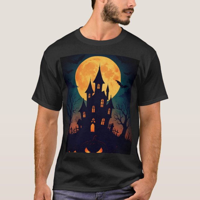 Camiseta Castelo de Spooky Halloween (Frente)