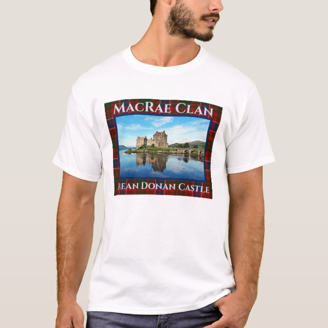 Camiseta Castelo Eilean Donan, de Clã do MacRae escocês (Frente)