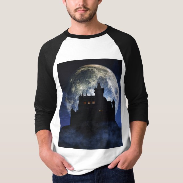 Camiseta Castelo fantasma durante a noite (Frente)
