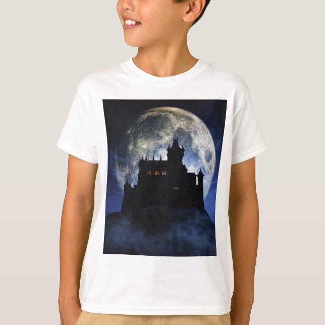 Camiseta Castelo fantasma durante a noite (Frente)
