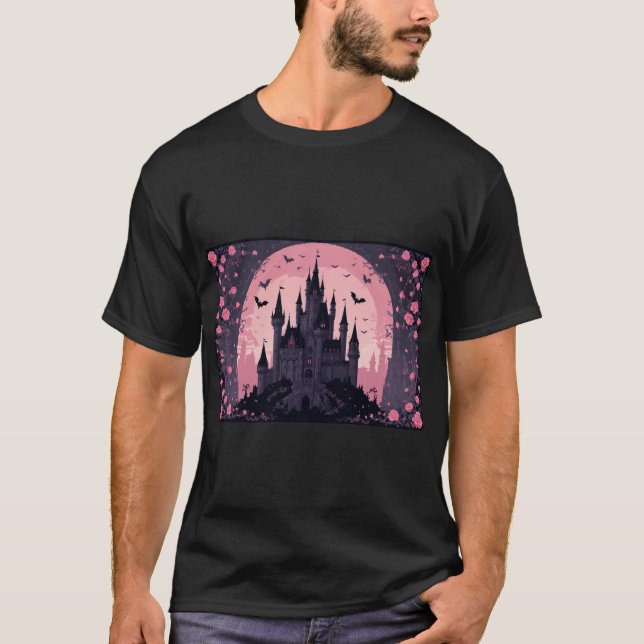Camiseta Castelo Gótico Moonlit em Bloom (Frente)