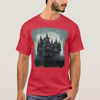 Camiseta Castelo Halloween Em Luzes De Dia Amplas Horror As