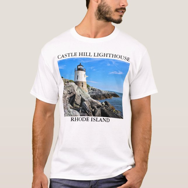 Camiseta Castelo Hill Lighthouse, Rhode Island (Frente)
