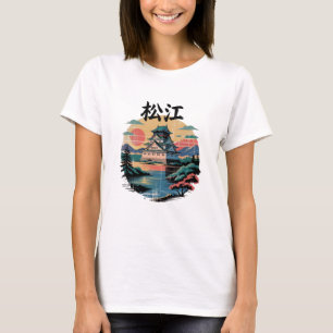 Camiseta Castelo Japonês Sunset - Vintage Scenic Samurai