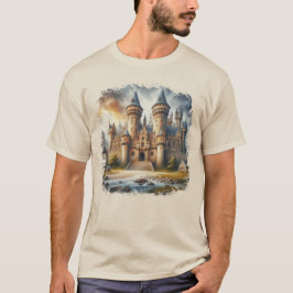 Camiseta Castelo Medieval no Sunset com Céu Atmosférico